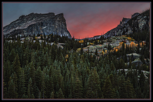"Bear Lake", Colorado, "Estes Park", rock, Moss, RMNP, "Rocky Mountain National Park", 'aspen", fall, lake, "fall color", sunset