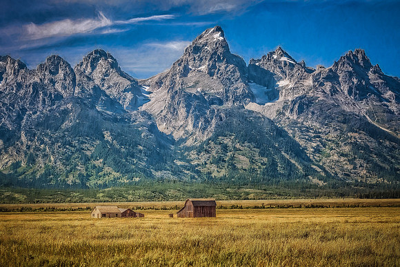 Teton, 'Grand Teton", mountains, "Mormon Row", house, barn, ranch, landscape, scenic