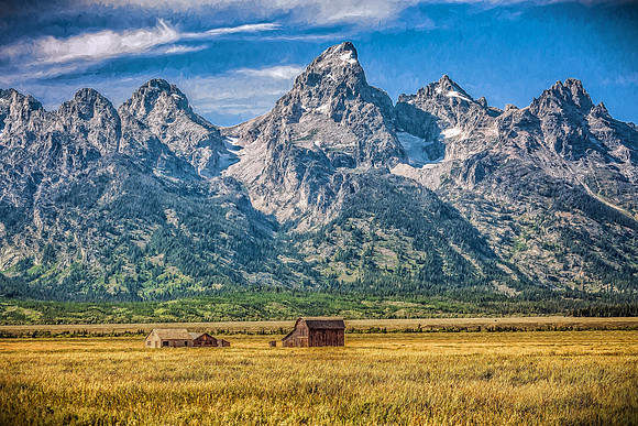 Teton, 'Grand Teton", mountains, "Mormon Row", house, barn, ranch, landscape, scenic