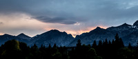 Tetons, clouds, mountains, sky, sunset, rain