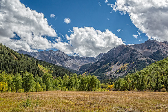 Colorado, Aspen, "West Elk Mountains", mountains, fall, "fall color", trees, stream