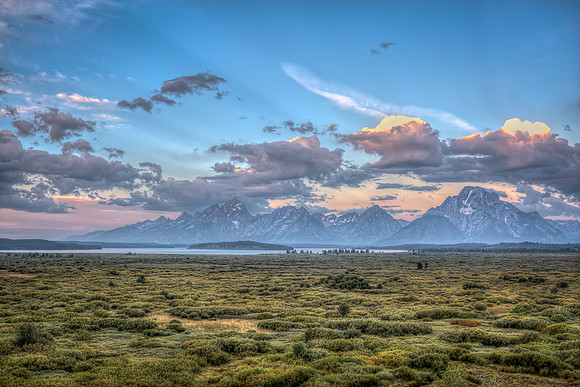 "Grand Teton","National Park", mountains, Teton, sky, sunset, sunrise, storm, Aspens, Wyoming, HDR