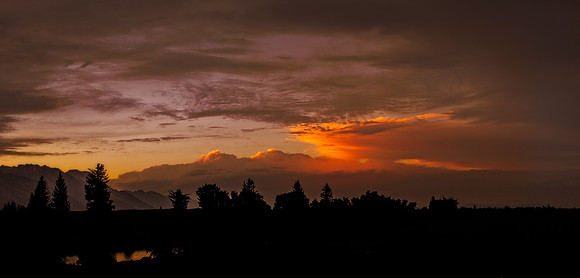 Tetons, clouds, mountains, sky, sunset, rain