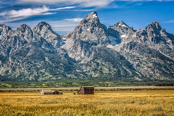 Teton, 'Grand Teton", mountains, "Mormon Row", house, barn, ranch, landscape, scenic