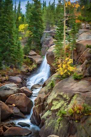 Colorado, "Rocky Mountain National Park", "Bear Lake", Alberta Falls", waterfall, RMNP, water, "Estes Park" fall, autumn, aspen"long exposure"