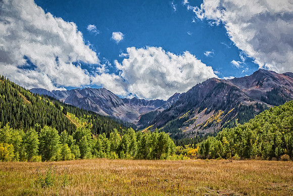 Colorado, Aspen, "West Elk Mountains", mountains, fall, "fall color", trees, stream