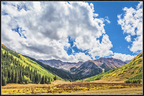 Colorado, Aspen, "West Elk Mountains", mountains, fall, "fall color", trees, stream